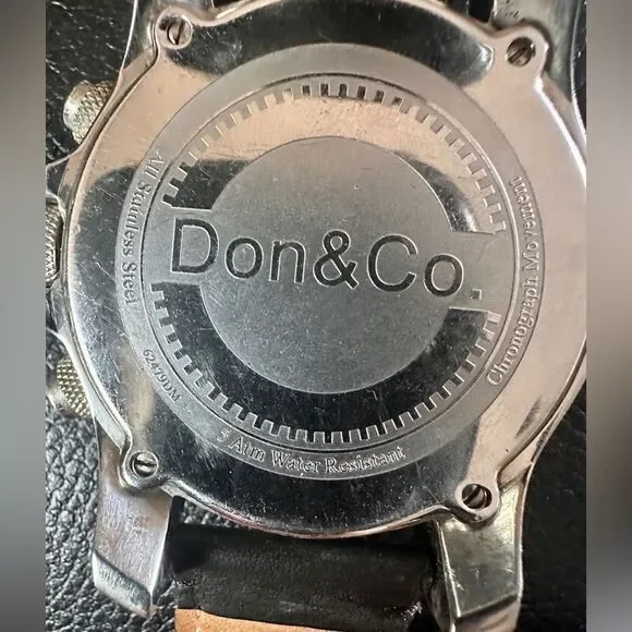 Don&Co Bold & Brilliant - Men’s Oversized Diamond Watch with Leather Strap
